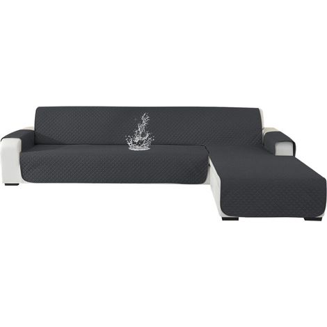 Ystyle Housse De Canapé d'angle 2 Places, Housse De Canapé Angle Gauche/Droit Universel Réversible, Protege Canape Angle Impermeable, Couvre Canapé d'angle Antidérapante (210cm, Gris Foncé)