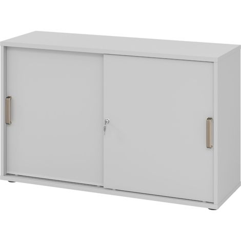 bümö Schiebetürenschrank office - 2 Ordnerhöhen Grau