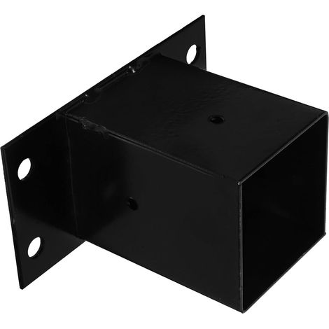 Socle carré en métal noir pour balustrade de patio et boîte