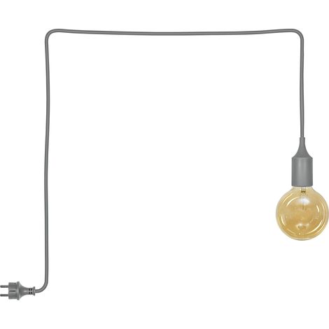 OSRAM Lustre d’extérieur Gris, Ø 4,5 cm, longueur de câble 5 m, blanc chaud confortable, 2400 K, silicone, E27, LED remplaçable, angle de faisceau 300° (1/5)