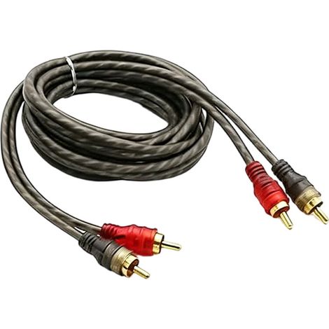 Cavo audio per amplificatore stereo, da 2 RCA maschio a 2 RCA maschio, -2