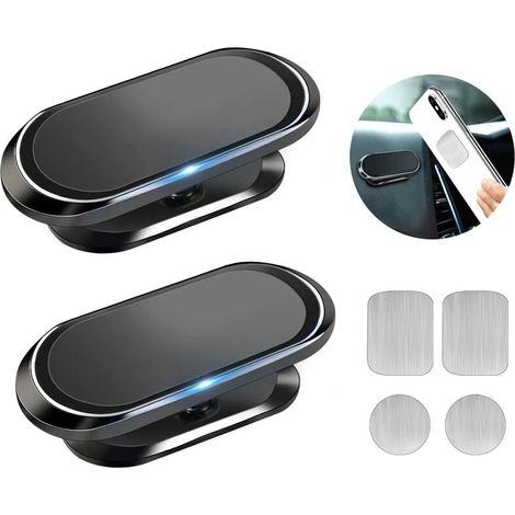 Porta cellulare magnetico per auto Porta cellulare magnetico per auto con rotazione a 360° Supporto magnetico per auto compatibile con iPhone/Samsung/Huawei/Xiaomi ecc., 2 supporti magnetici per telef (1/5)