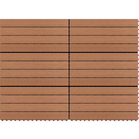 Dalles WPC 60x30 cm 6 pcs 1m² Marron vidaXL (1/5)