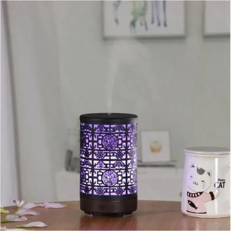Les lumières colorées d'humidificateur de diffuseur d'arôme d'art de fer peuvent ajouter l'atomisation d'huile (1/4)