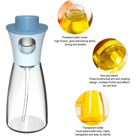 150 ml Speiseöl-Sprühflasche, Mehrzweck-Ölspender aus Glas, Ölsprühflasche zum Backen, Braten und Grillen. (1/5)