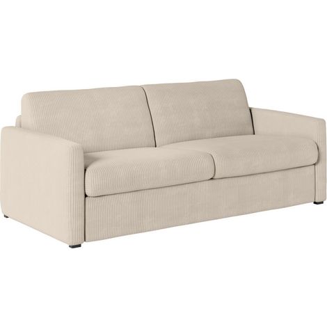 Canapé Convertible 3 Places Velours "Aly" 178cm Beige (1/5)