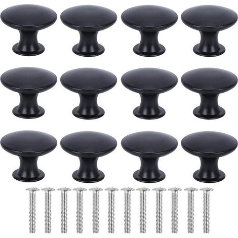 Lot de 12 boutons vintage antiques en bronze, ronds et rétro en laiton de 28 mm, pour meubles, tiroirs, cuisines, salles de bain, maison, bureau et quincaillerie. (1/5)