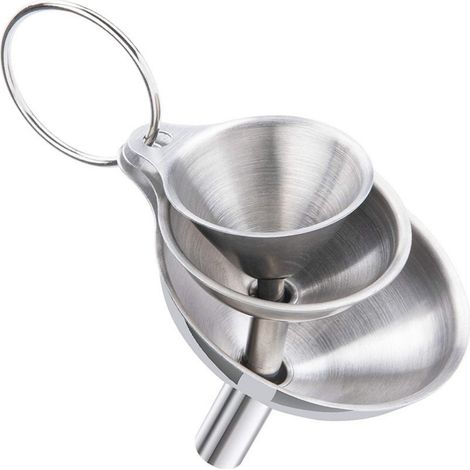 3 diffuseurs d'huiles essentielles en acier inoxydable - Petit, Moyen, Grand pour parfums, épices, poudres et flacons avec anneau anti-goutte (1/5)
