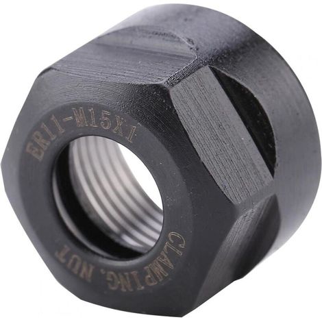 1 écrou de serrage de type ER11 pour mandrin (noir M15 x 1 ER11A) (1/4)