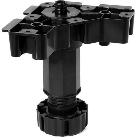 pata de cocina regulable octo+. plástico. negro mate. para cocina. tetón expansible 13mm. altura 80-190mm - juypal extensión 100-140 ( color:000000 4) (1/2)
