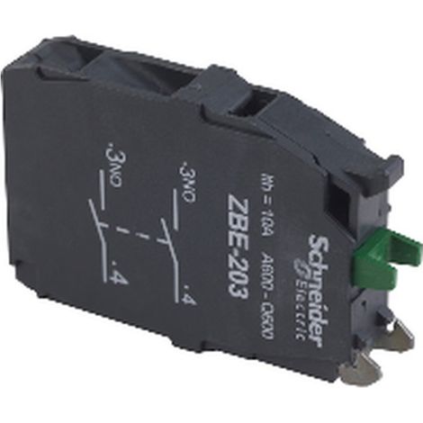 Bloque de contacto doble SCHNEIDER 2NA, 2 polos, 16A, 400V, fácil instalación.