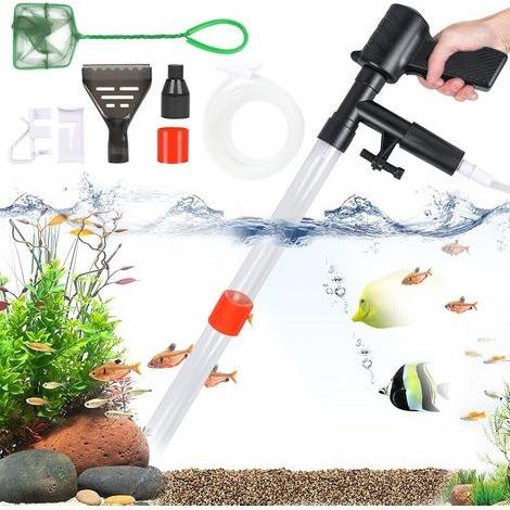 1 Nettoyeur Gravier, Pompe Siphon Manuelle, Grattoir Verre, Filtre Panier, Pour Aquarium Eau Douce (1/5)