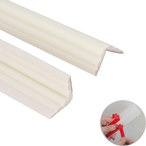 10M Revêtements d'angle Autocollant Corniere TPE Protection d'angle Bordure d’angle de Mur Plinthe Souple Bande de Finition pour Plans de Travail,Carrelage,Coin de Mur,Meubles,20mm(10mm+10mm) (1/5)