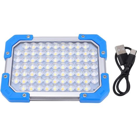 Rechargeable LED Work Light, Wide Beam Magnetic Spotlight, with Hooks, IPX4, for Tent, Power Outage, Car Repair, 3600mAh (plastic) (1/5)