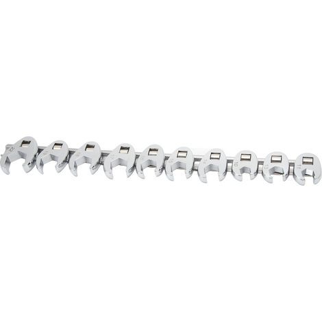 Satz mit 10 Maulschlüsseln, metrische Größen von 10 bis 22 mm, für 3/8"-Ratschen