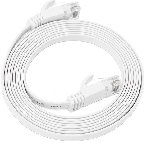 Câble Ethernet Gigabit CAT6, paire torsadée à 8 conducteurs, câble plat en cuivre, 2 mètres (1/5)