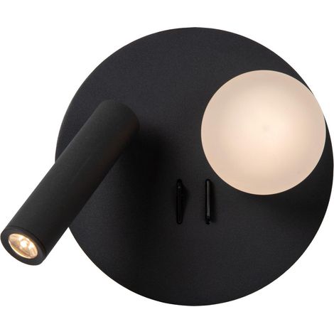 Lampe de chevet conçue Matiz noir avec un point de charge USB - 77286/02/30 (1/2)