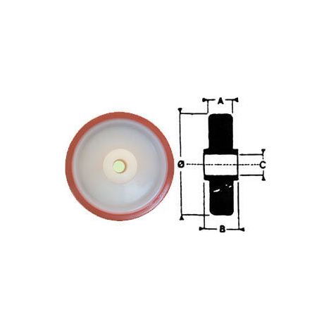 RUOTA UNIVERSALE POLIURETANO 125X35