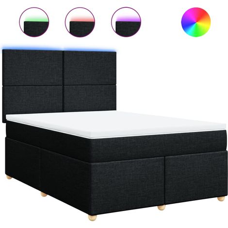 Maison Exclusive - Boxspringbett mit Matratze Schwarz 140x190 cm