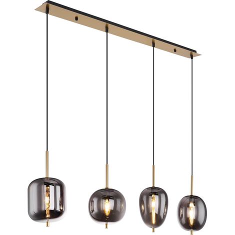 Globo - lampada a sospensione - Blacky I - ottone - vetro vetro (1/5)