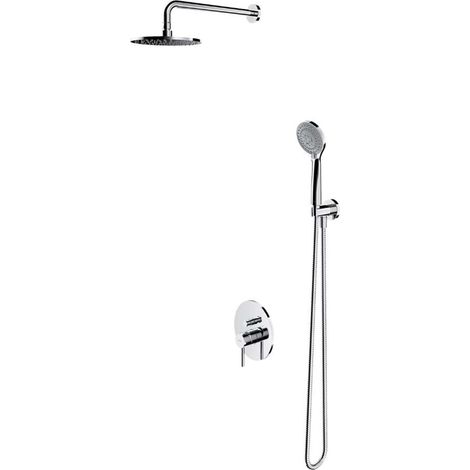 OMNIRES Y - Conjunto de ducha con grifo empotrado, con cuerpo, diámetro 20 cm, 5 chorros, cromado SYSY21CR