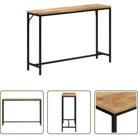 Holz -  Konsolentisch 110x30x75 cm Raues Massivholz Mango und Eisen (1/5)