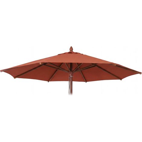 Ersatz-Bezug für Gastronomie Holz-Sonnenschirm HHG-539b, Sonnenschirmbezug, rund Ø4m Polyester terrakotta