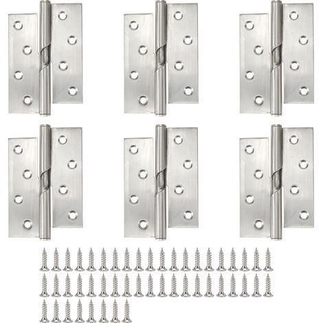 6 Charnières à Silent Bloc pour Porte Meuble, Paumelles à Roulement à Billes Silencieuses, Accessoires de Quincaillerie Maison (1/5)