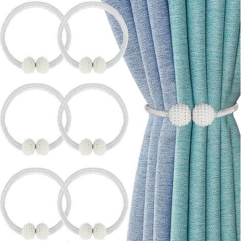 6 Pièces Embrasse De Rideaux Boucles De Rideaux Attache Rideau Pour La Bureau Hôtel Décoration - Gris (1/4)