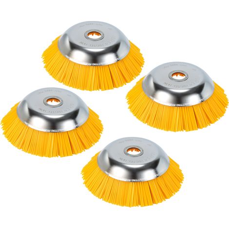 Randaco Unkrautbürste 4er Nylon 25,4x200mm Freischneideraufsatz Nylonbürste Für Stihl Motorsense Freischneider 8 Zoll