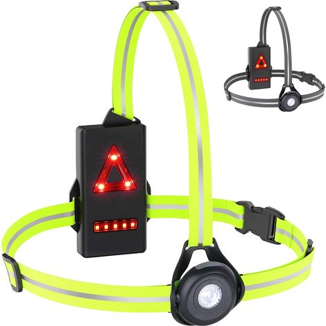 Lampe Pectorale Running LED 500 Lumens Rechargeable USB, Éclairage Course à Pied 120° Réglable IPX65 Étanche avec Bandes Réfléchissantes pour Jogging Randonnée Nuit (1/5)