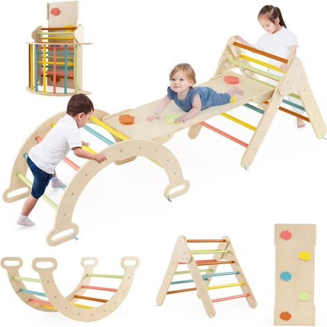 Set 3 giocattoli da arrampicata per bambini 1+ anni con triangolo arco salita, Set di arrampicata Macarons (1/3)