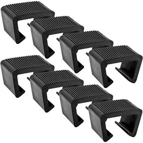 Set di 8 clip per mobili, clip per panchine da giardino, materiale di montaggio: plastica, 7,4 x 3,95 x 4,3 cm, per aree esterne come terrazze, patii e balconi. (1/5)