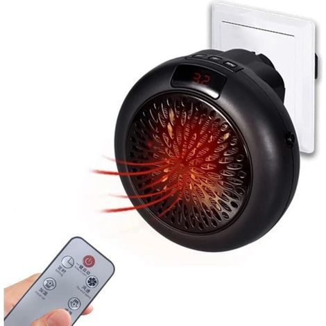 Intelligenter 900-W-Elektroheizkörper, Raumheizgerät, Wandsteckdose, Elektroheizkörper mit einstellbarem Thermostat und Timer (1/4)