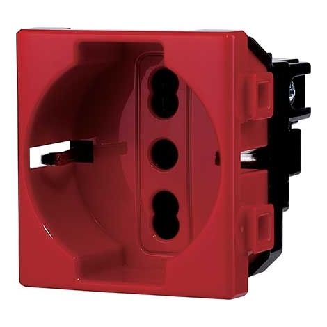 Prises Schuko compatible Bticino Matix norme allemande 2P+T 10/16A couleur rouge