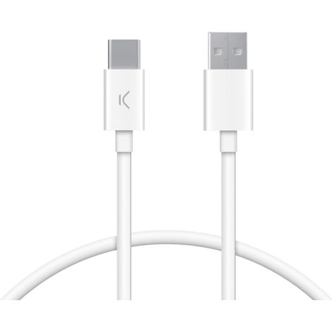 KSIX BXCUC03BL BLANCO / CABLE USB-C (M) A USB-A (M) 1 METRO