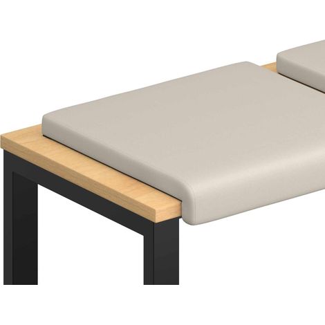Bench Cushion 2 pcs Textured Velvet Oatmeal Depth 35 cm vidaXL (1/5)