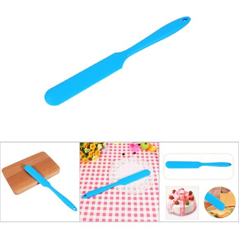Blauer Silikonspatel für Gebäck – Kuchenschaber und Teigkneter – Küchenutensil