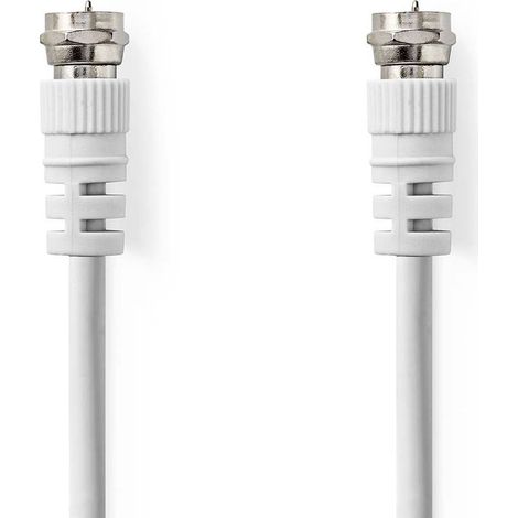 Cable satellite antenne f male f male nickele 75 ohm double blindage 100 m rond pvc blanc boite (1/3)