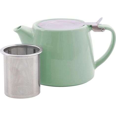 Théière 500ml Vert Sauge Mat avec Infuseur Acier Inox pour Thé en Vrac et Infusions Maison (1/5)
