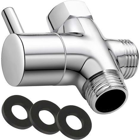 Robinet 3 voies G1/2", robinet 3 voies en laiton massif, ensemble de douchette, accessoires universels (1/5)