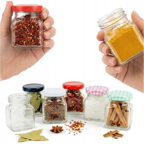 20 Gläser à 120 ml für Gewürze, Kräuter, Kerzen, Geschenkverpackung + Deckel FI53 (20 Stück) (1/5)