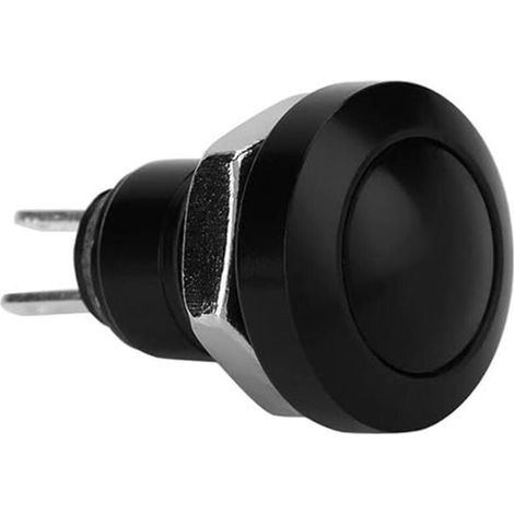 Bouton Poussoir Momentané Interrupteur à Bouton-poussoir Momentané Etanche Mini Commutateur Convient aux Trous de Montage de 8mm(Noir) (1/4)