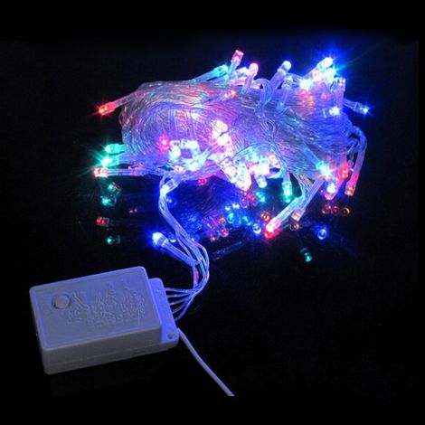 Guirlande lumineuse LED de Noël de 10 mètres, guirlande lumineuse extérieure étanche pour arbre, décoration à suspendre pour arbre, guirlande lumineuse clignotante colorée.