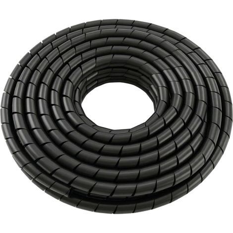 10 Tuyau câble spiralé Noir, Diamètre 10mm, Flexible, Protection câbles 7,5-60mm, Usage privé industriel (1/3)