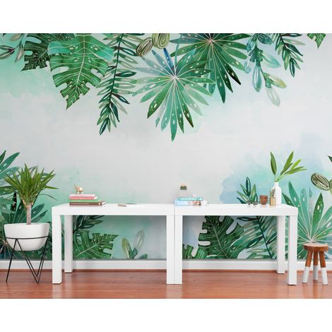 Papier Peint Tropical - Fraîcheur Végétale - 150 x 250 cm (1/2)
