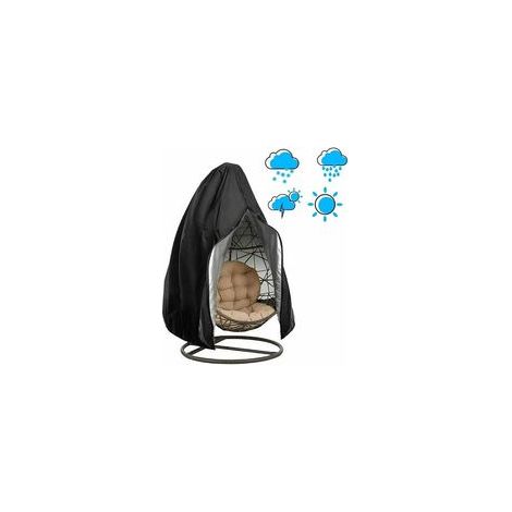Couverture de Chaise Suspendue Housse de Fauteuil Suspendu Housse de Protection pour œufs Chaise Housses Imperméable pour Mobilier Balancelles de Jardin Noir (1/5)