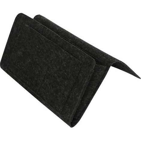 Beige Filz-Hänge-Aufbewahrungsbox mit 5 Fächern für den Nachttisch, 30 x 20 x 10 cm (1/5)