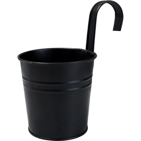 Hängende Blumentöpfe aus Metall, geeignet für Geländer oder Zäune, Blumentöpfe für Sichtschutzzäune, Gartenzubehör für hängende Blumentöpfe, Pflanzenhalter im Landhausstil für Fensterbänke, mit A3V7-H
