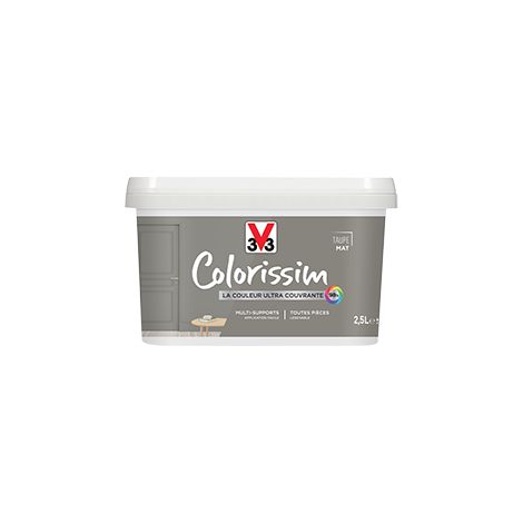 Peinture Multi-supports V33 Colorissim Mat Taupe 2,5 L (1/4)